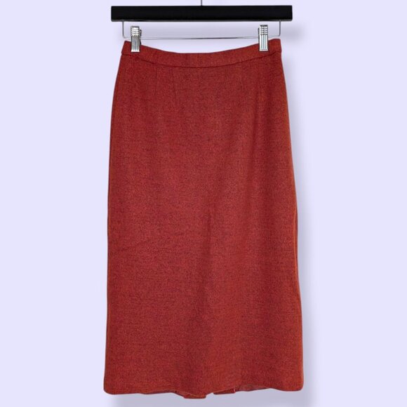 Orange Vintage Wool Blend Skirt - Picture 4 of 7